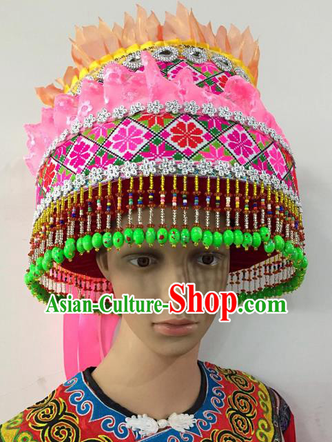 Traditional Chinese Yi Nationality Hats Hair Accessories Ethnic Headwear for Women