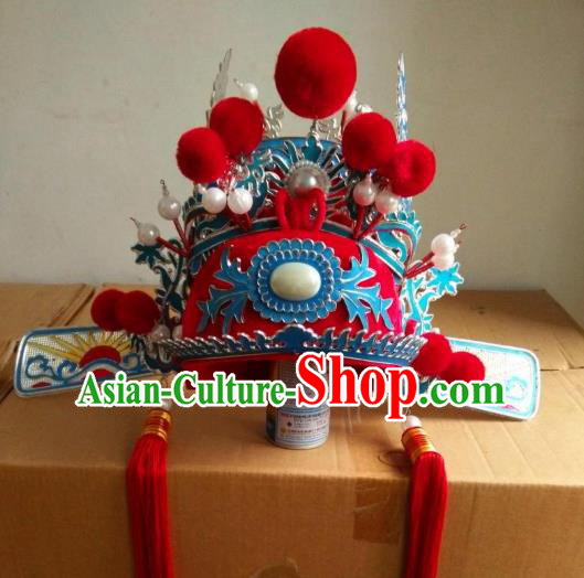 Traditional Chinese Beijing Opera Scholar Bridegroom Hats Peking Opera Niche Headwear