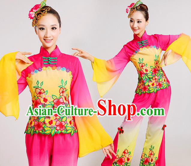 Traditional Chinese Folk Dance Costume, Chinese Yangko Drum Dance Clothing for Women