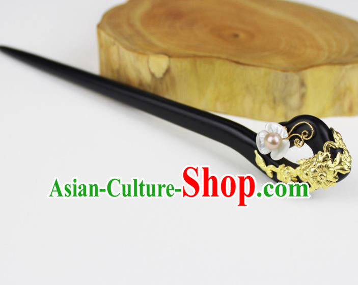 Chinese Ancient Handmade Hair Accessories Classical Hairpins Ebony Hair Clips for Women