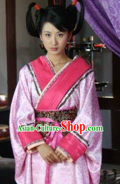 Ancient Traditional Chinese Han Dynasty Imperial Consort Zhao Hede Hanfu Replica Costume for Women