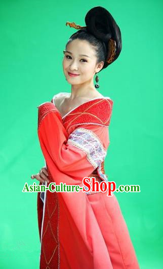 Ancient Traditional Chinese Han Dynasty Authoress Imperial Consort Ban Hanfu Dress Replica Costume for Women