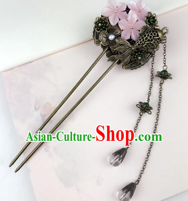 Chinese Ancient Handmade Hair Accessories Classical Hanfu Tassel Hairpins for Women
