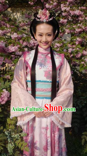 Chinese Ancient Wei and Jin Dynasties Princess Embroidered Hanfu Dress Replica Costume for Women