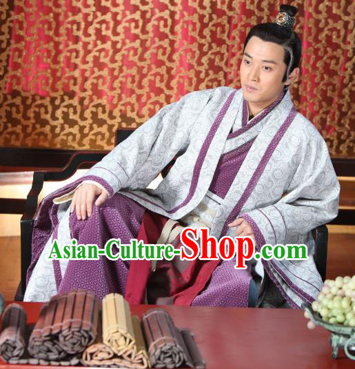 Chinese Ancient Warring States Period Royal Highness Swordsman Replica Costume for Men