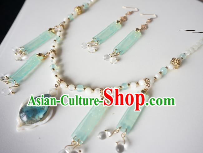 Chinese Handmade Ancient Jewelry Accessories Crystal Necklace and Earrings for Women