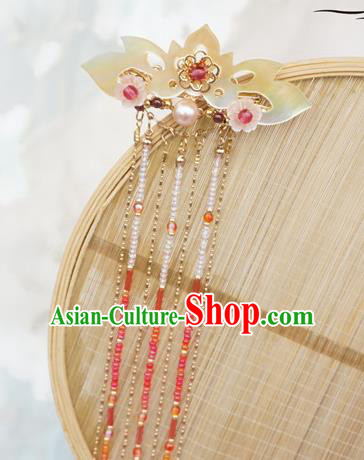 Chinese Ancient Handmade Tassel Step Shake Hanfu Lotus Hairpins Hair Accessories for Women