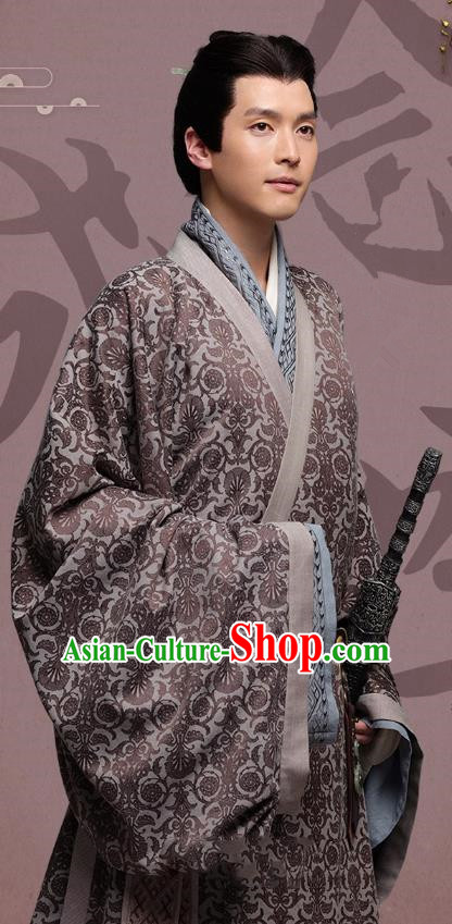 Chinese Ancient Eastern Han Dynasty General Wang Fu Historical Costume for Men