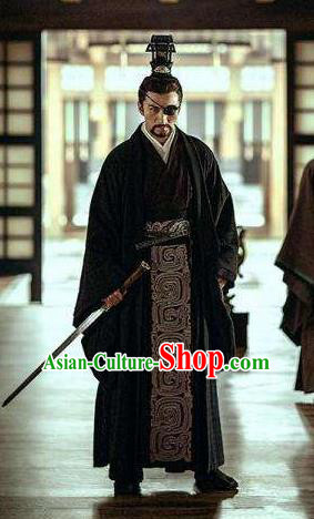 Ancient Chinese Three Kingdoms Period Wei State Swordsman Litterateur Ding Yi Historical Costume for Men