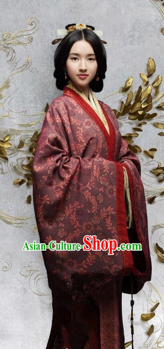 Chinese Eastern Han Dynasty Empress He Hanfu Dress Ancient Queen Replica Costume for Women