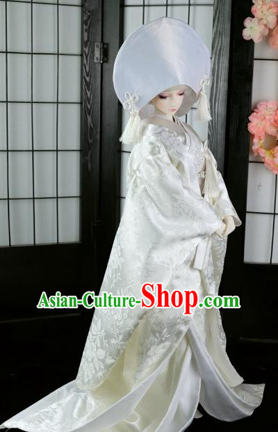 Traditional Asian Japan Costume Japanese Fashion Apparel Shiromuku Kimono Wedding Vibration Sleeve Kimono for Women