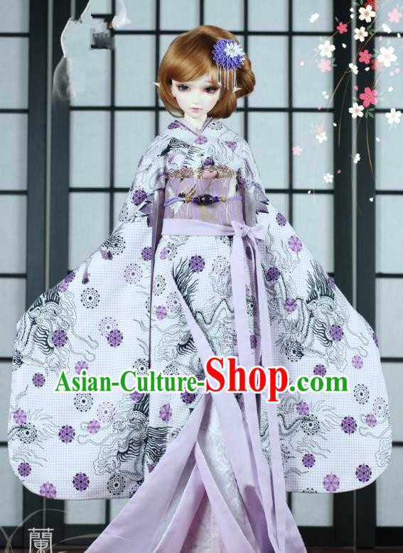 Traditional Asian Japan Costume Japanese Iromuji Kimono Printing Vibration Sleeve Kimono Clothing for Women