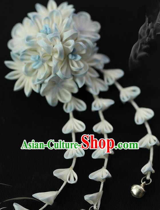 Traditional Asian Japan Hair Accessories Courtesan White Flowers Hairpins Japanese Kimono Headwear for Women