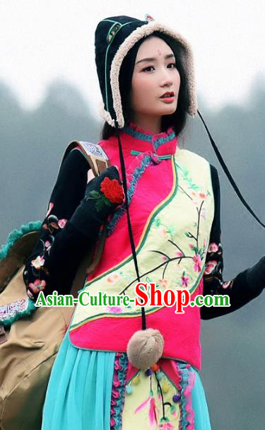 Traditional China National Costume Tang Suit Vests Chinese Embroidered Waistcoat for Women