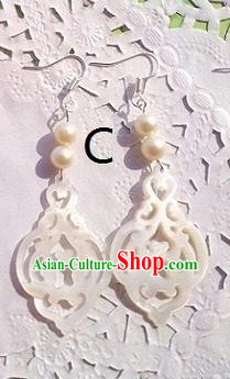 Traditional Chinese Ancient Jewellery Accessories Earrings White Pearls Eardrop for Women