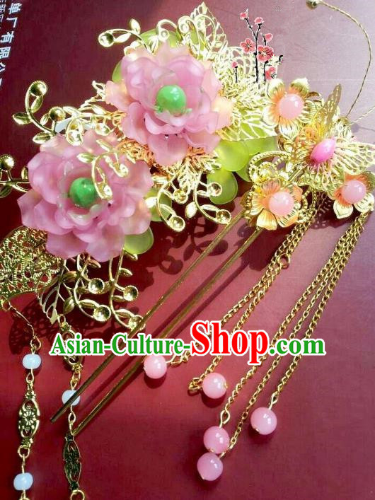 Traditional Chinese Ancient Hair Accessories Tassel Step Shake Hairpins Hair Jewellery Headwear for Women