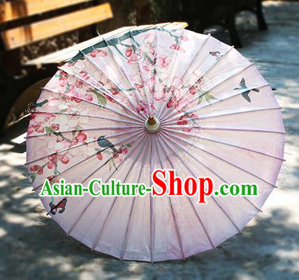 Chinese Handmade Paper Umbrella Folk Dance Pink Oil-paper Umbrella Yangko Umbrella