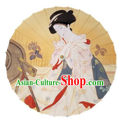 Chinese Traditional Paper Umbrella Folk Dance Handmade Painting Geisha Oil-paper Umbrella Kimono Umbrella