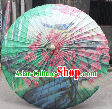 Chinese Traditional Artware Paper Umbrella Folk Dance Painting Plum Blossom Oil-paper Umbrella Handmade Umbrella