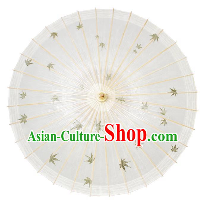 Chinese Traditional Artware Paper Umbrella Classical Dance Printing Maple Leaf Oil-paper Umbrella Handmade Umbrella