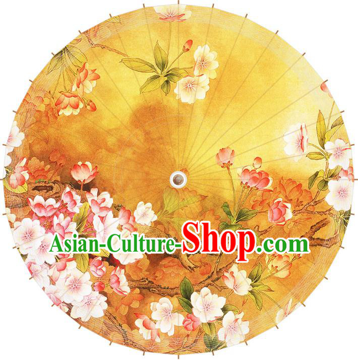 Chinese Traditional Artware Paper Umbrella Printing Begonia Flowers Oil-paper Umbrella Handmade Umbrella