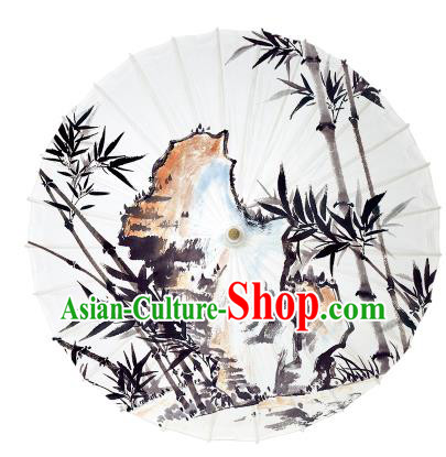 Chinese Traditional Artware Paper Umbrella Ink Wash Painting Bamboo Oil-paper Umbrella Handmade Umbrella