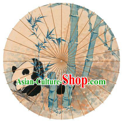 Chinese Traditional Artware Paper Umbrellas Printing Pandas Bamboo Oil-paper Umbrella Handmade Umbrella