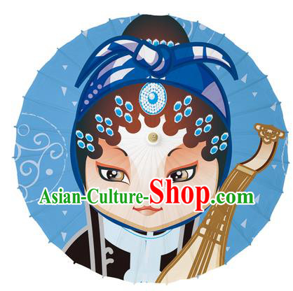 Chinese Traditional Artware Paper Umbrellas Printing Peking Opera Oil-paper Umbrella Handmade Umbrella