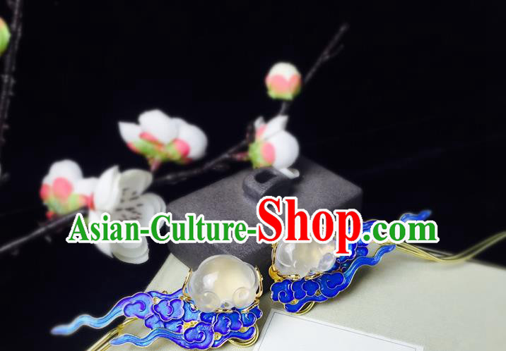 Chinese Handmade Classical Hair Accessories Jade Hairpins Hanfu Hair Stick for Women