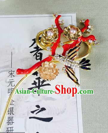 Chinese Handmade Classical Hair Accessories Wedding Hairpins Hanfu Crystal Hair Clip for Women