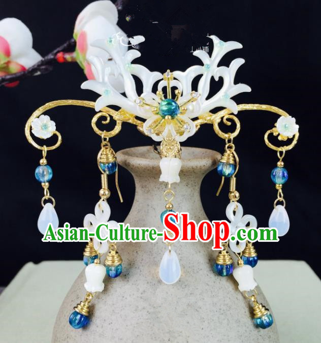 Chinese Handmade Classical Hair Accessories Wedding Shell Phoenix Coronet Hairpins for Women