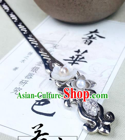 Chinese Handmade Classical Hair Accessories Pearl Lotus Hairpins Hair Stick for Women