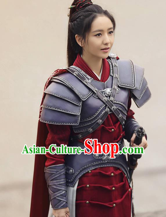 Chinese Ancient Nirvana in Fire Female General Meng Qianxue Replica Costume Helmet and Armour for Women