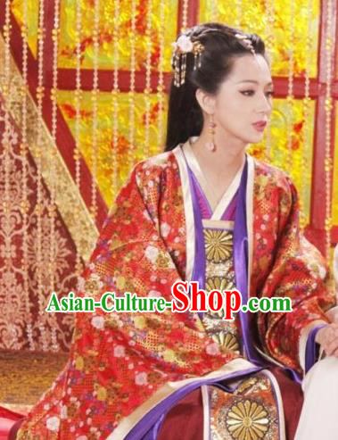 Chinese Ancient Tang Dynasty Li Zhi Empress Wang Embroidered Hanfu Dress Replica Costume for Women
