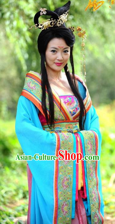 Chinese Ancient Tang Dynasty Imperial Consort Mei Dress Replica Costume for Women