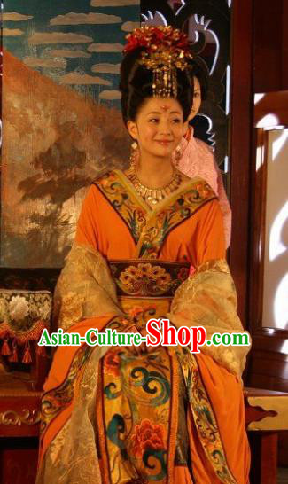 Chinese Ancient Tang Dynasty Imperial Consort Yang Hanfu Dress Replica Costume for Women
