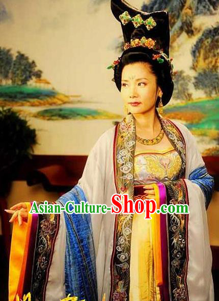 Chinese Ancient Tang Dynasty Imperial Consort Wuhui Hanfu Dress Embroidered Replica Costume for Women