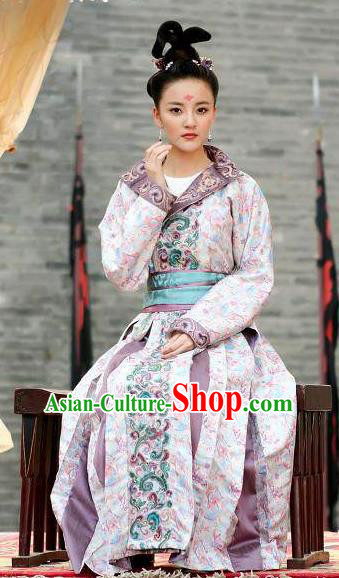 Traditional Chinese Ancient Tang Dynasty Palace Lady Shangguan WanEr Embroidered Replica Costume for Women