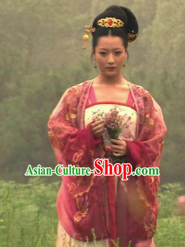 Traditional Chinese Ancient Palace Lady Tang Dynasty Imperial Concubine Embroidered Dress Replica Costume for Women
