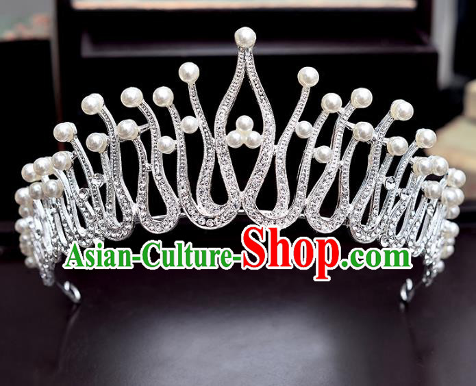 Handmade Bride Wedding Hair Accessories Crystal Royal Crown for Women