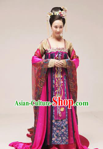 Traditional Chinese Ancient Palace Lady Tang Dynasty Imperial Consort Embroidered Replica Costume for Women