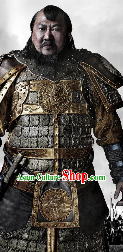 Chinese Ancient Yuan Dynasty Emperor Kublai Khan Replica Costume for Men