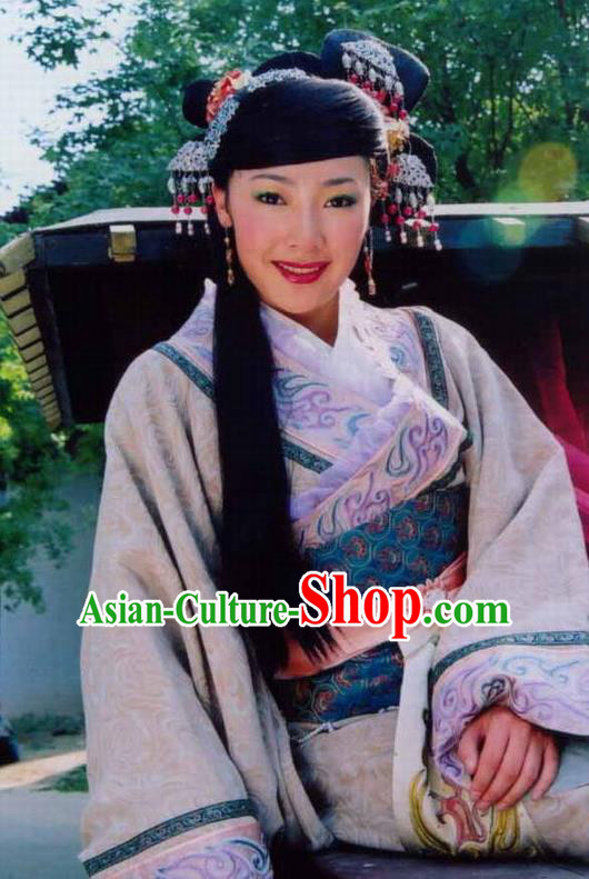 Traditional Ancient Chinese Han Dynasty Imperial Consort Bu Hanfu Dress Replica Costume for Women