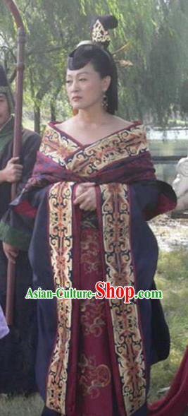 Traditional Chinese Han Dynasty Queen Mother Lv Zhi Hanfu Dress Ancient Empress Replica Costume for Women