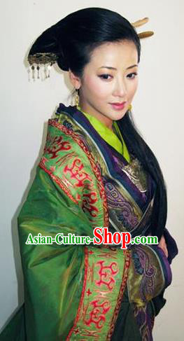 Chinese Ancient Imperial Empress Costumes Han Dynasty Queen Lv Zhi Hanfu Dress Replica Costume for Women