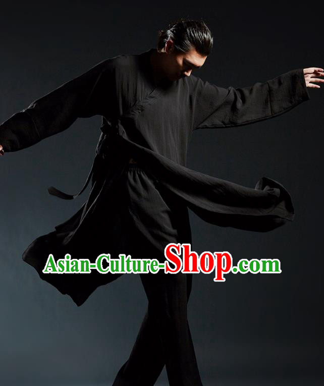 Top Grade Kung Fu Costume Martial Arts Training Black Uniform Gongfu Wushu Tang Suit Clothing for Men