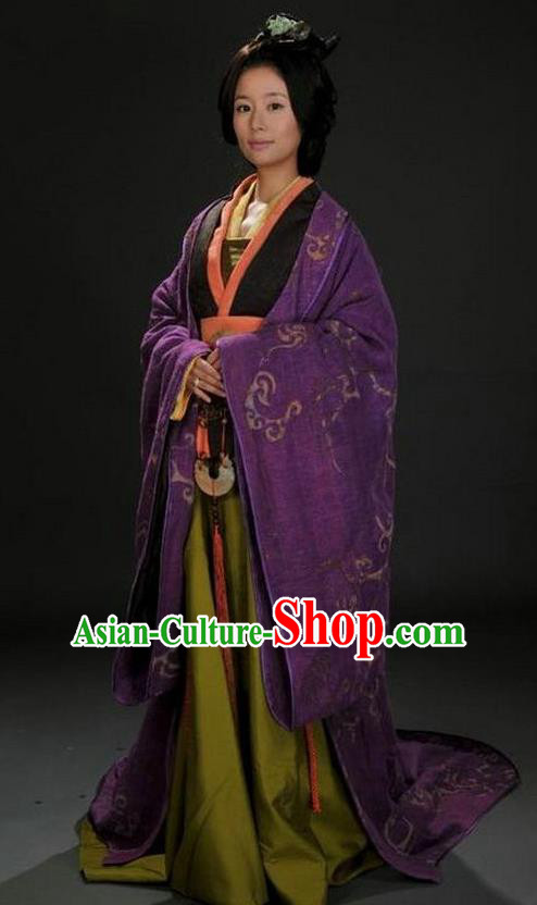 Ancient Chinese Three Kingdoms Period Sun Shangxiang Hanfu Dress Shu Kingdom Duchess Replica Costume for Women