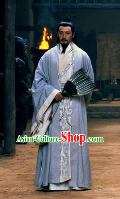 Chinese Ancient Three Kingdoms Period Shu Kingdom Prime Minister Zhuge Liang Replica Costume for Men