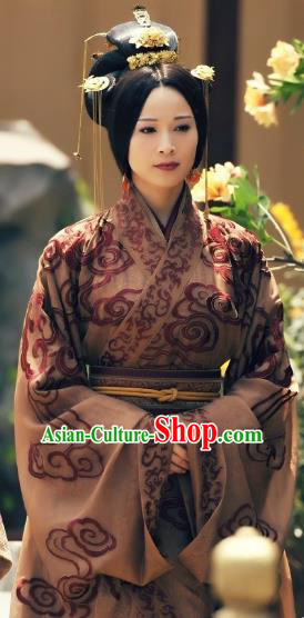 Ancient Chinese Han Dynasty Princess Pingyang Hanfu Dress Embroidered Replica Costume for Women