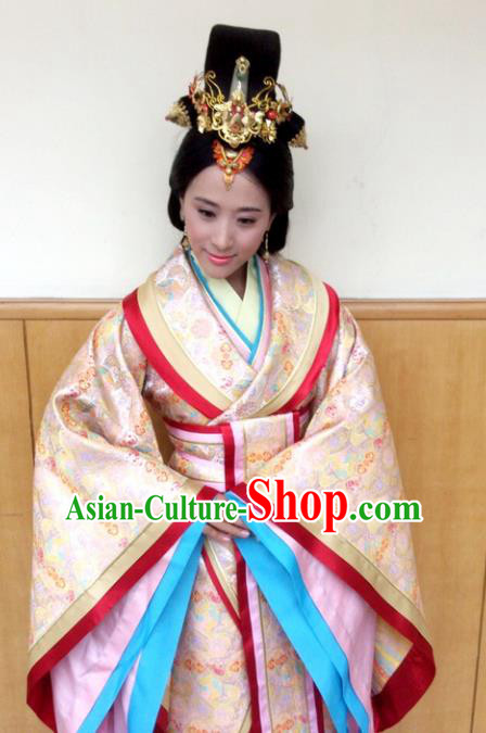 Traditional Chinese Ancient Qin Kingdom Imperial Concubine Jing Embroidered Replica Costume for Women